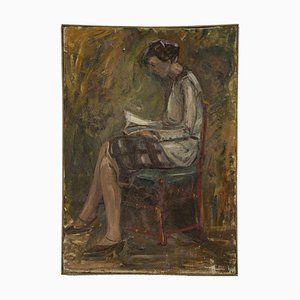 Antonio Feltrinelli, mujer leyendo, pintura, años 30