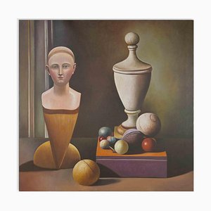 Antonio Sciacca, Still Life of Spheres and Wood, Oil on Canvas, 2010