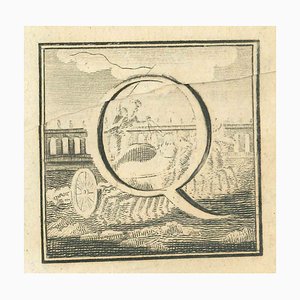 Unknown, Letter of the Alphabet Q, Etching, 18th Century