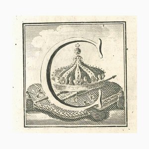Aguafuerte, Desconocida, Letra del alfabeto C, Siglo XVIII