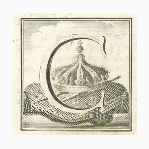 Unknown, Letter of the Alphabet C, Etching, 18th Century