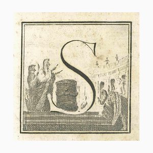 Inconnu, Lettre de l'Alphabet S, Eau-forte, 18e siècle