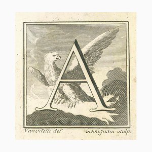 Aguafuerte, Desconocida, Letra del alfabeto A, Siglo XVIII