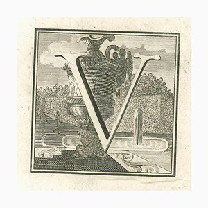 Luigi Vanvitelli, Letra del alfabeto V, Grabado, siglo XVIII