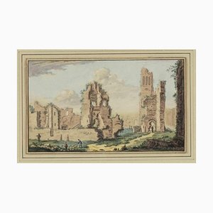 Abraham Rademaker, Ruinas antiguas, Acuarela, siglo XVIII