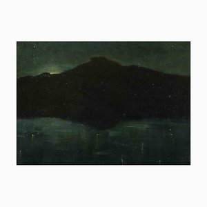 Giovan Battista Ferrari, Nocturne, Peinture à l'Huile, 19ème Siècle