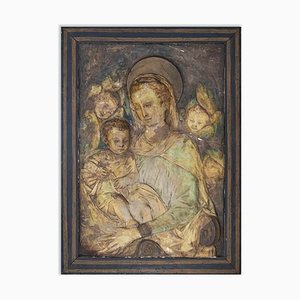 Inconnu, Vierge à l'Enfant, Dessin à la craie de couleur, 19e siècle