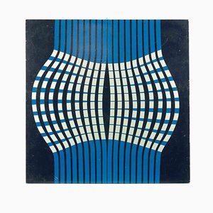 Aldo Moriconi, Geometrische Komposition, Emaille auf Holz, 1967