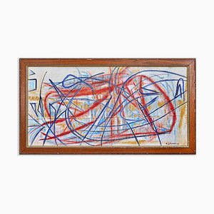 Giorgio Lo Fermo, Expresión abstracta, óleo sobre lienzo, 2022, enmarcado