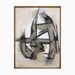 Giorgio Lo Fermo, Composición abstracta, óleo sobre lienzo, década de 2020, enmarcado