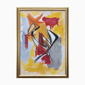 Giorgio Lo Fermo, Abstract Composition, Oil on Canvas, 2021, Framed