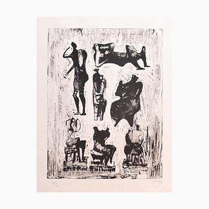 Henry Moore, Sette idee scultoree, Litografia, 1973