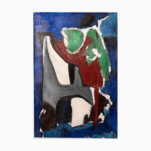 Giorgio Lo Fermo, Composición roja y verde, pintura al óleo, 2016