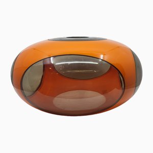 Lampada UFO Space Age in vetro acrilico arancione attribuita a Luigi Colani, anni '70