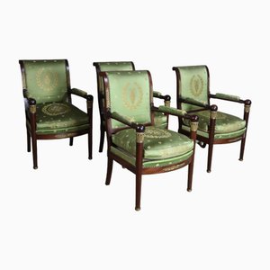 Empire Mahogany Armchairs, Set of 2