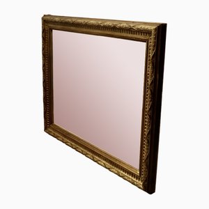 Espejo de pared grande de roble tallado y dorado