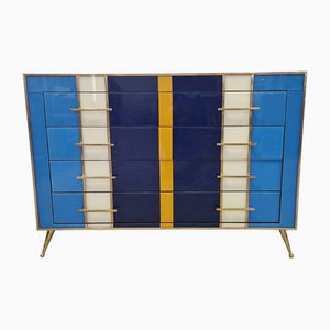 Cassettiera a 4 cassetti in vetro, anni '90