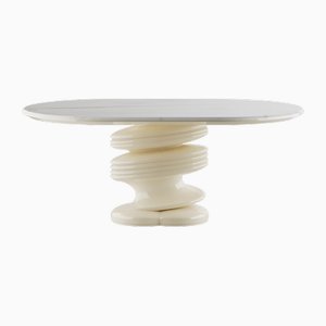 Muller Dining Table in White by HOMMÉS Studio