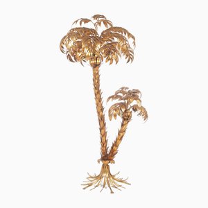 Palm Tree in Gilded Metal with 6 Light Points attributed to Hans Kögl, 1970s