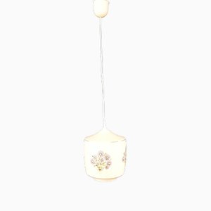Vintage Ceiling Lamp with White Glass Screen, 1970s