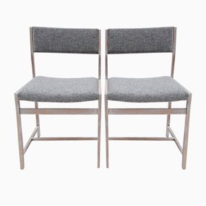 Chaises en Chêne Blanchi et Tissu Kvadrat, Set de 2