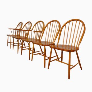 Pine Chairs by Erik Ole Jørgensen, Set of 5