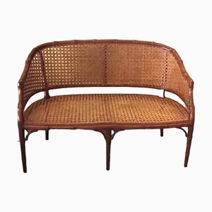 Vintage Zwei-Sitzer Armlehnstuhl aus Bambusimitat