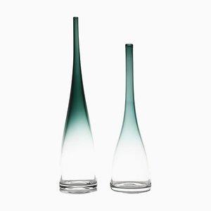 Glass Vases by Bengt Orup, 1950s, Set of 2