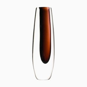 Ice Cream Vase in Brown by Vicke Lindstrand, 1960s