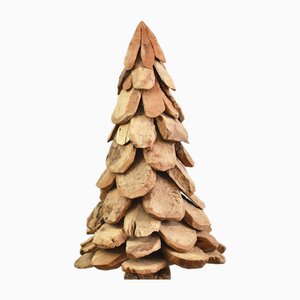 Árbol de Navidad de madera rústica tallada a mano
