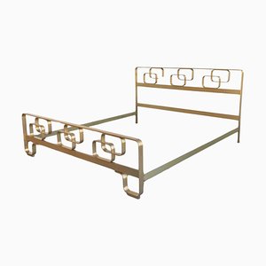 Mid-Century Brass Bed Frame by Luciano Frigerio, 1970s