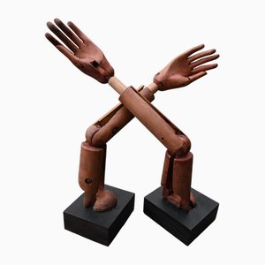 Articulated Arms of Wooden Mannequin, Set of 2