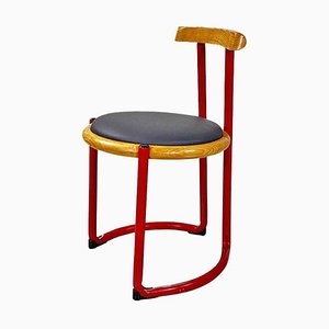 Silla italiana de metal rojo de Tito Agnoli, 1960