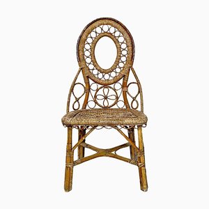 Chaise Antique en Rotin, Italie, 1890s