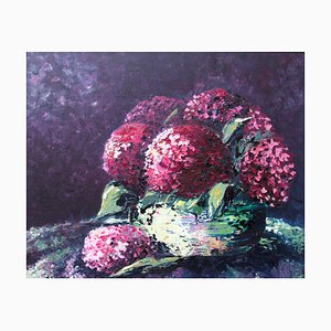 Michèle Kaus, Les hortensias, 2020, Acrylic on Canvas