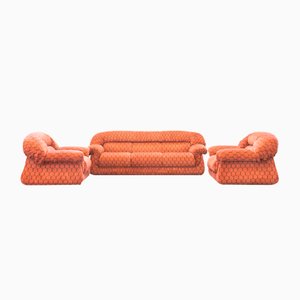 Vintage Drei-Sitzer Sofa & Sessel, 1970, 3er Set