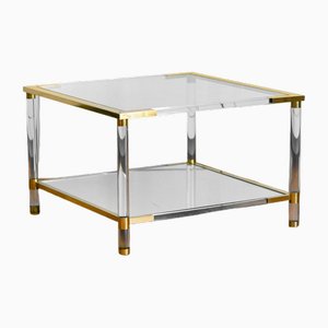 Coffee Table in Methacrylate and Brass, 1970