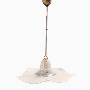 Lámpara colgante de cristal de Murano blanco de La Murrina, años 80