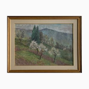 Sandro Mantovani, Balboutet (Sestriere), Oil on Panel, 1967, Framed