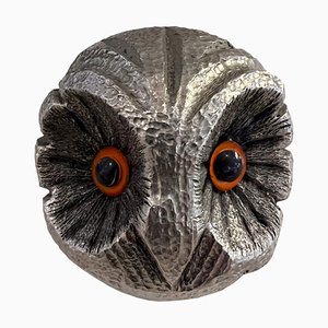Italian Silver Owl Paperweight, 1960s