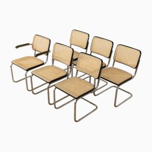 Sedie in tubo d'acciaio leggendarie, S 32 e S 64, Marcel Breuer per Thonet, anni '20, set di 6