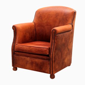 Fauteuil Club Vintage en Peau de Mouton, 1970