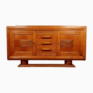 Buffet Art Deco vintage in quercia bionda