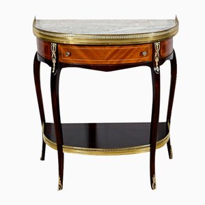 Petite Table Console en Demi-Lune en Acajou, 1890s