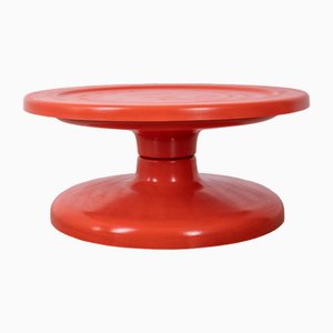 Vintage Italian Table in Red Plastic, 1970s