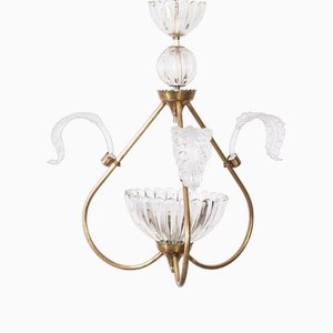 Lámpara colgante vintage de cristal de Murano, años 50