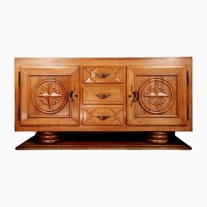 Vintage Art Deco Buffet in Blond Walnut