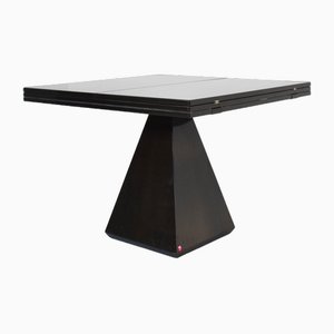 Mesa de comedor Chelsea extensible lacada en negro transparente brillante de Vittorio Introini para Saporiti, 1968