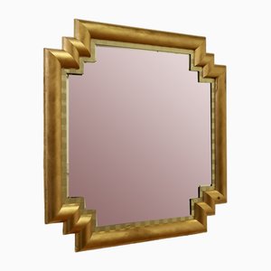 Large French Art Deco Odeon Style Gilt Mirror, 1920s