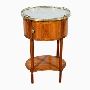 Petite Table Tambour en Noyer et Acajou